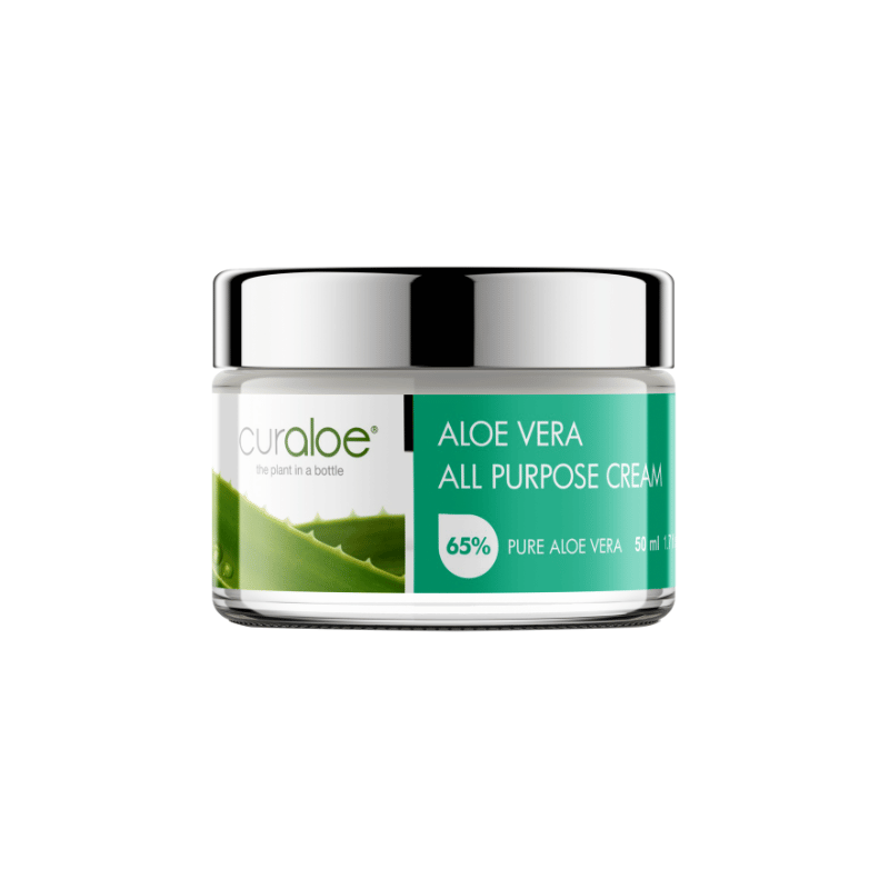 Multi-functional skincare cream by Curaloe, tackling aging spots, eczema, and more, with natural antibacterial properties