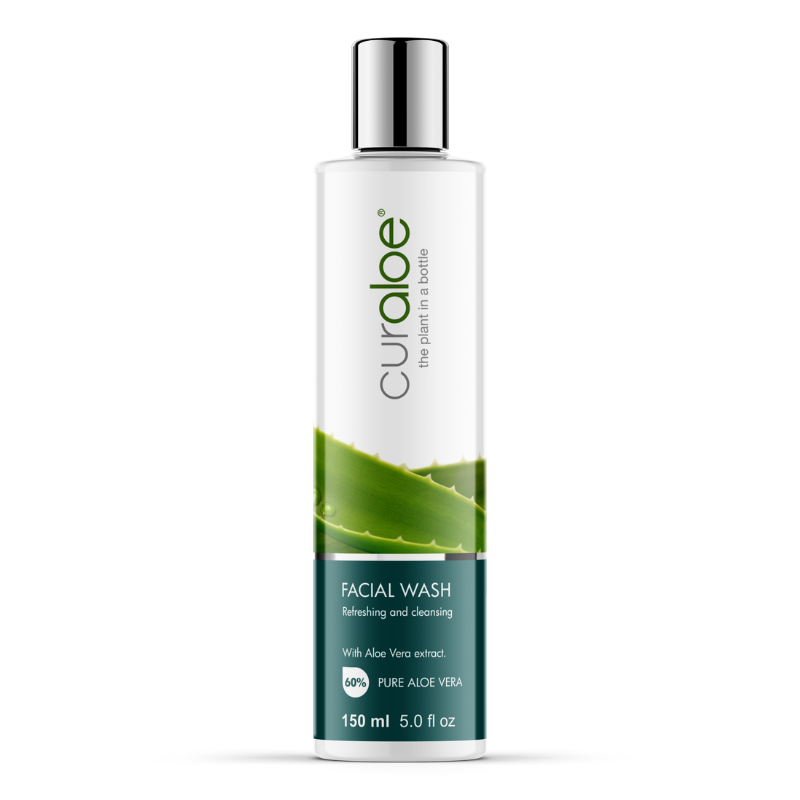 Curaloe Facial Wash Cleanser - 60% Aloe Vera for Deep Pore Cleansing