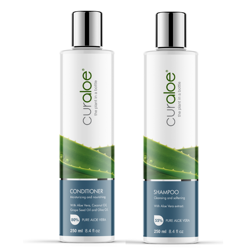 aloe vera plant and coconut oil for hair Healthy Hair Aloe Vera Conditioner & Shampoo Set