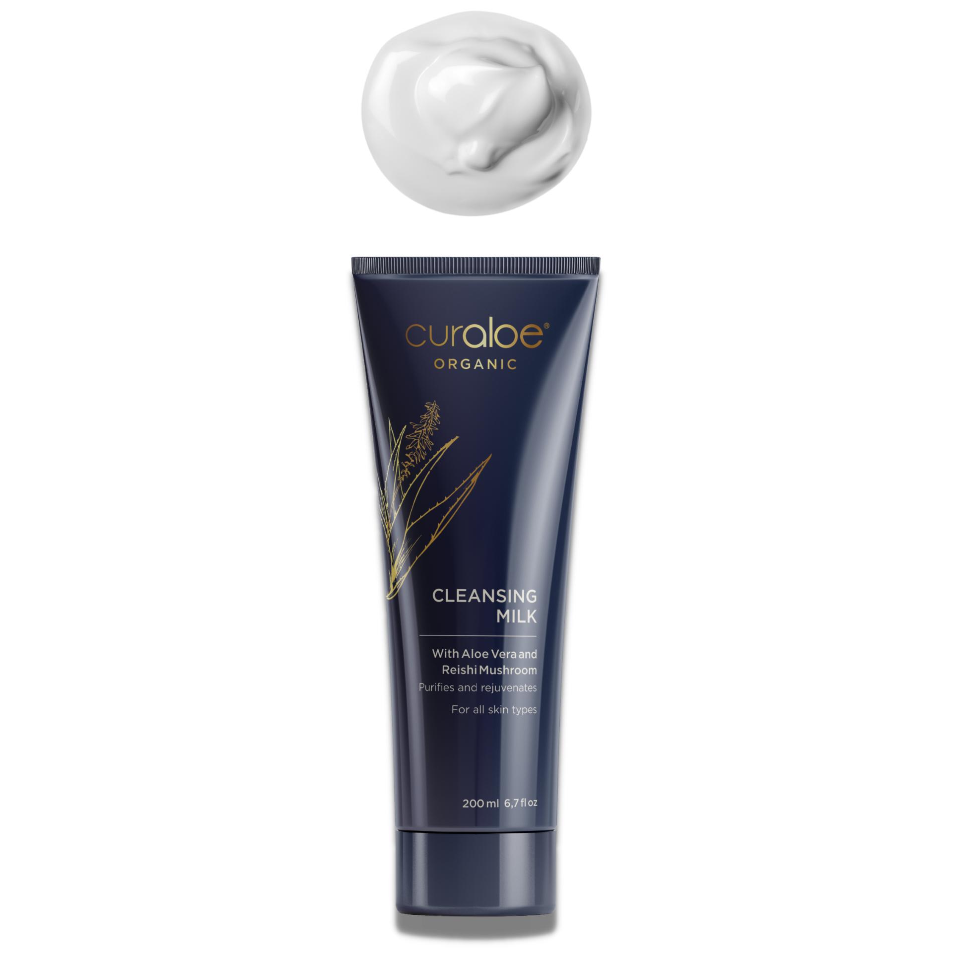 Curaloe Organic Cleansing Milk - Hydrate and Refresh with Aloe Vera