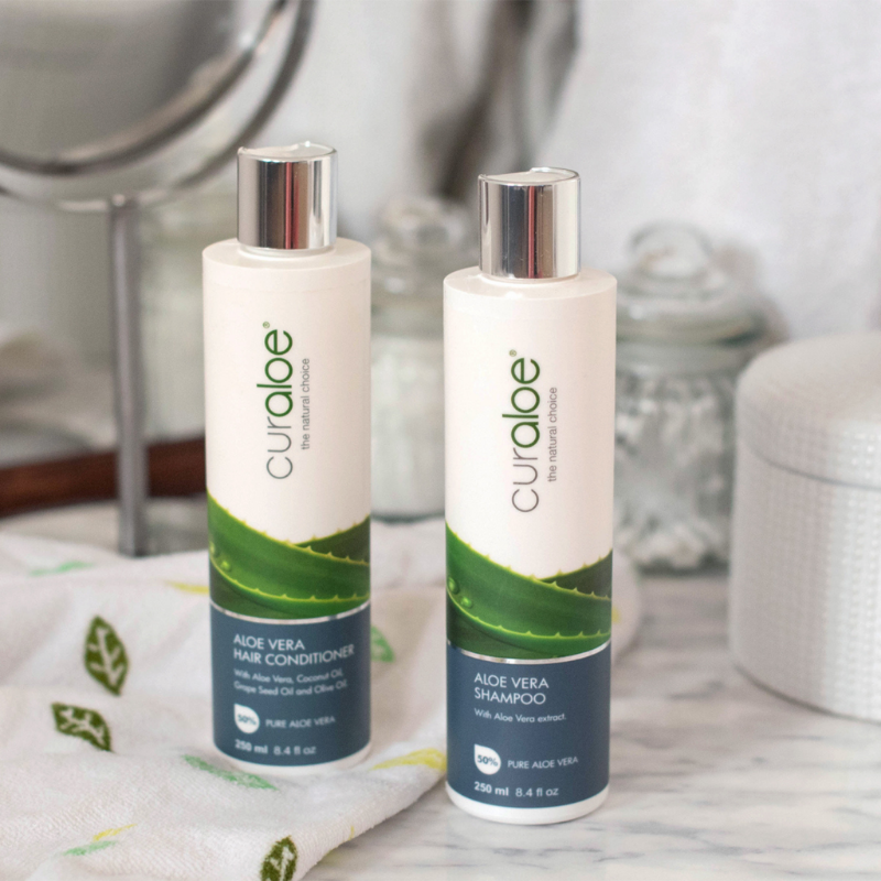 Curaloe Shampoo Moisture Replenishing 8.4 fl. oz. - 55% Aloe Vera Reduce Hair Loss