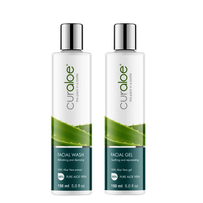 Curaloe Flawless Skin Kit featuring Facial Wash and Gel for quick, effective oily skin treatment
