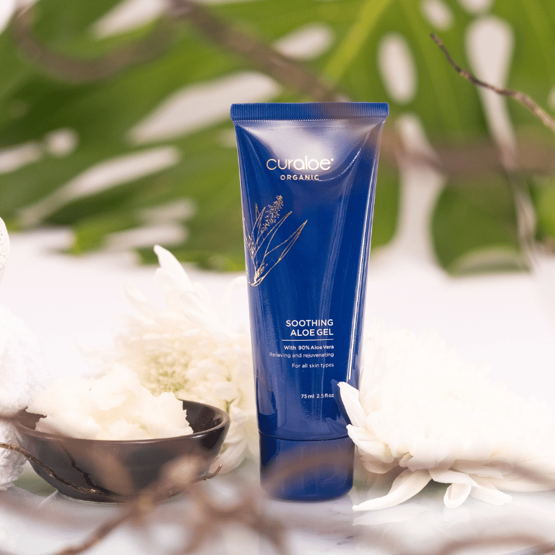 Organic Soothing Aloe Vera Gel - 90% Aloe Vera, Rosemary, Lavender