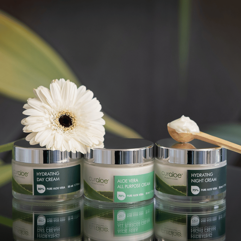 Versatile Curaloe skin repair cream, 70% Aloe Vera enriched, targeting dry, cracked skin and promoting youthful radiance