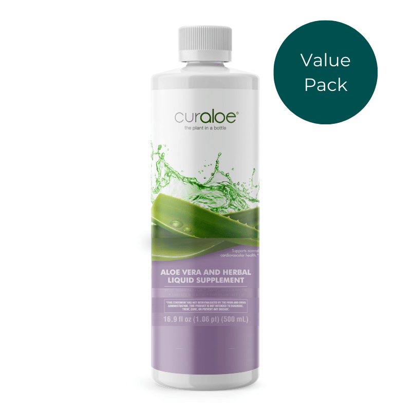 Aloe Vera & Herbal Liquid Supplement Pack for Cardio Wellness - 95% Aloe Vera