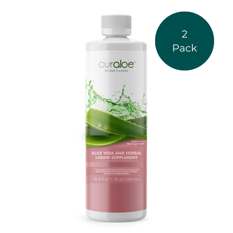 Diabetic Support Supplement - 95% Aloe Vera for Blood Sugar Regulation - 2 Pack
