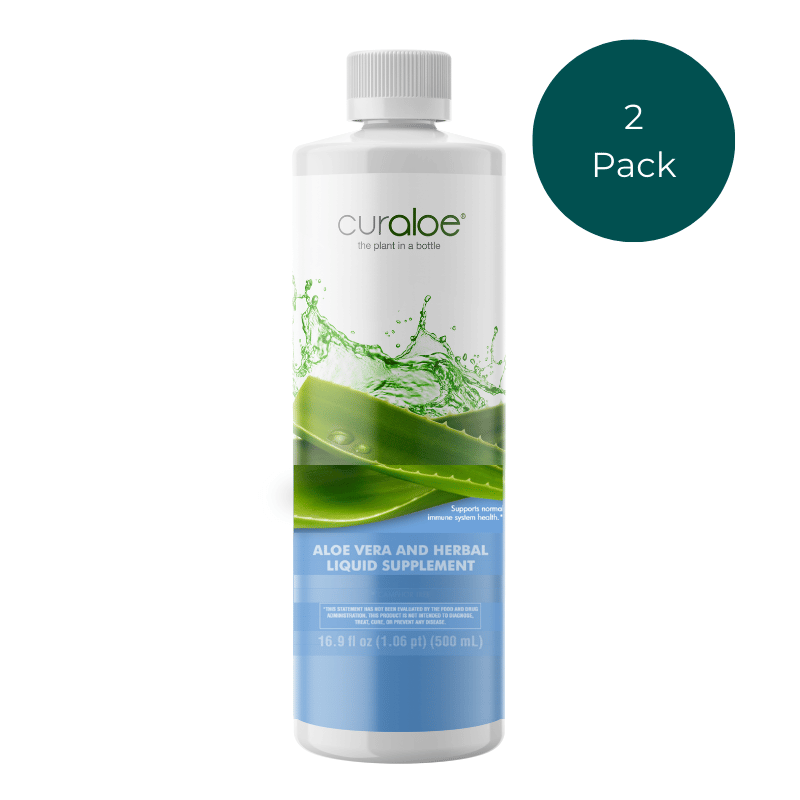 Curaloe Immune System Support Supplement - 95% Aloe Vera for Immune Health - 2 Pack